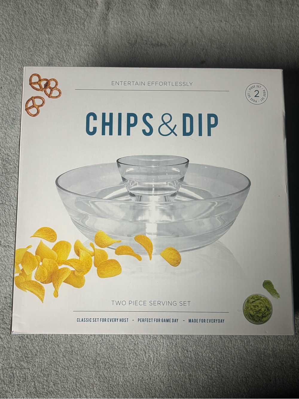 Chips & Dip Two-Piece Serving Set - Clear